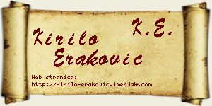 Kirilo Eraković vizit kartica